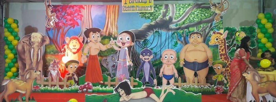 Chota bheem theme balloon decoration