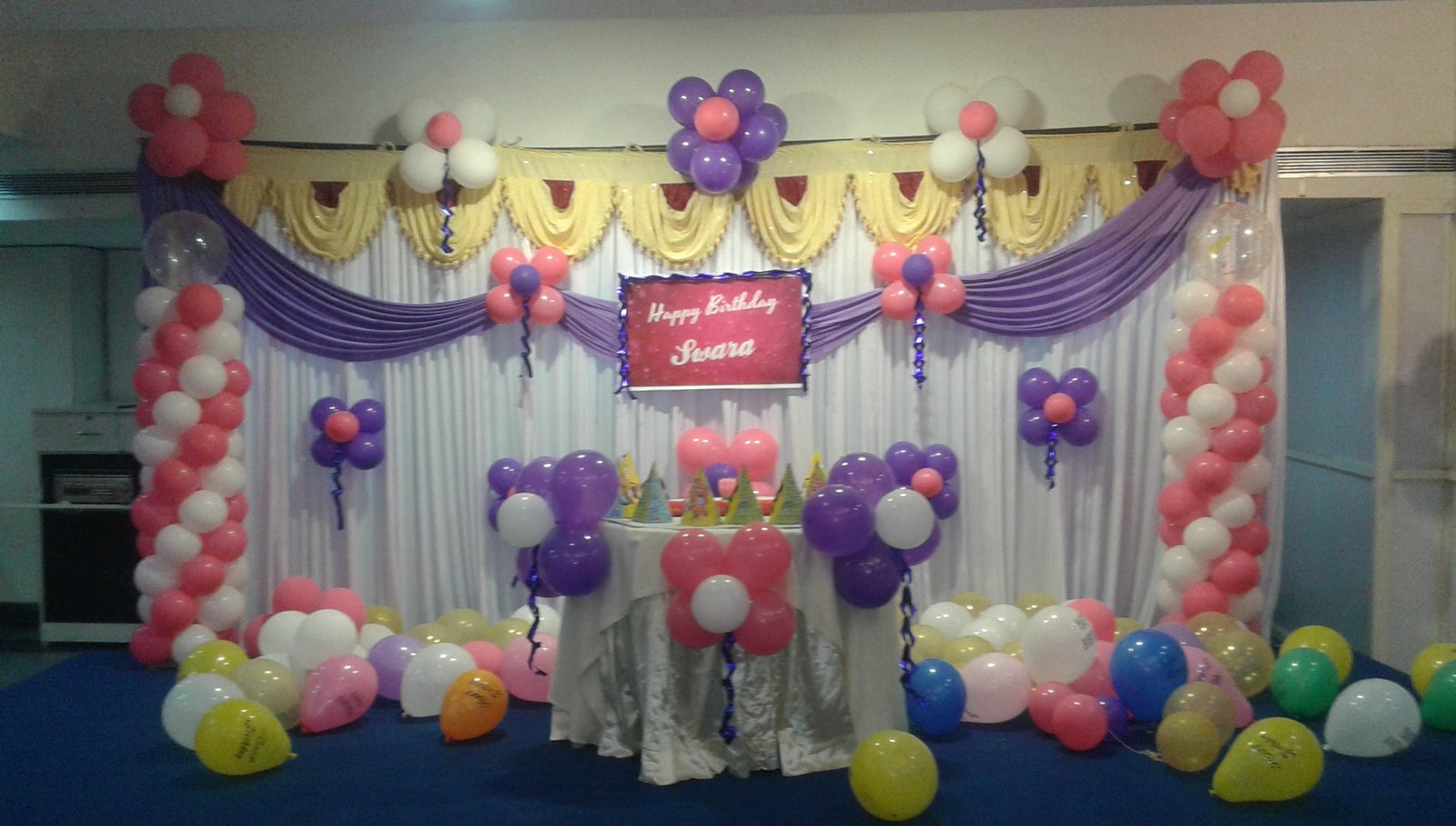 Backdrop screen balloon decorators Bangalore