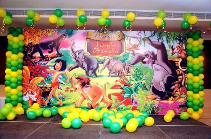 simple jungle theme birthday party decorations