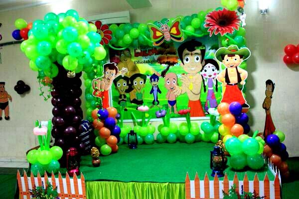 birthday party chota bheem decoration