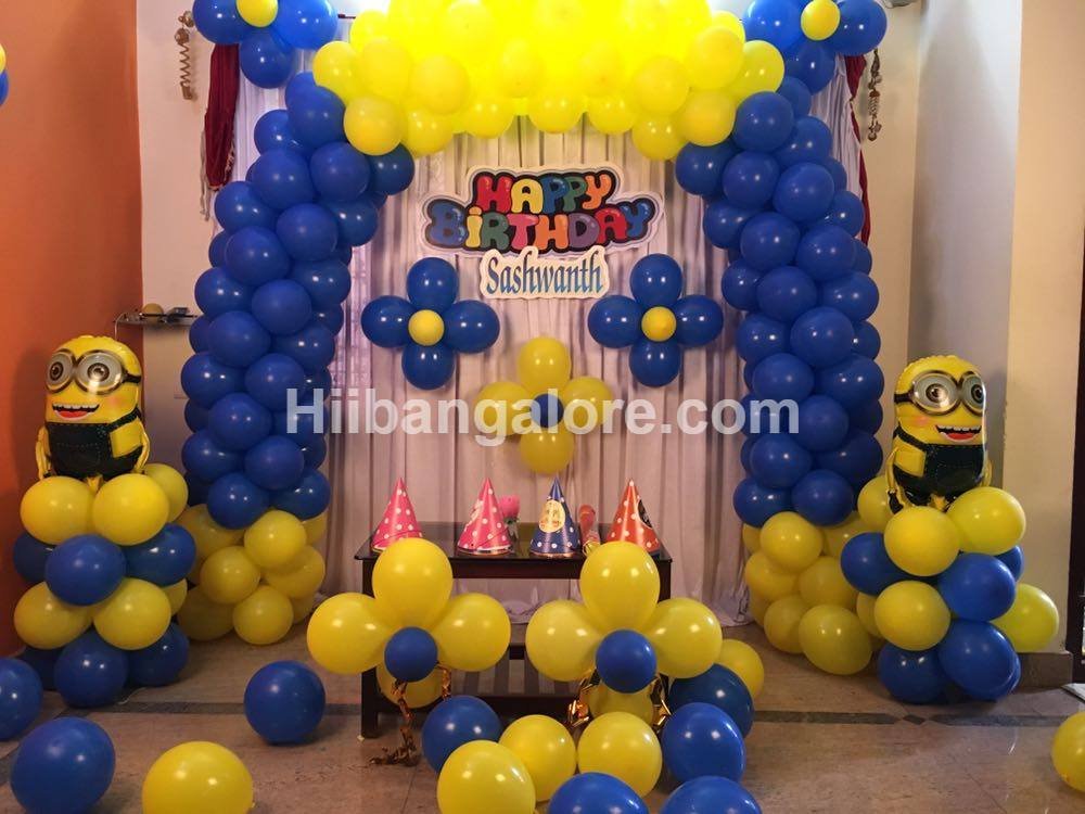 Minions theme birthday party balloon decoratORS Bangalore