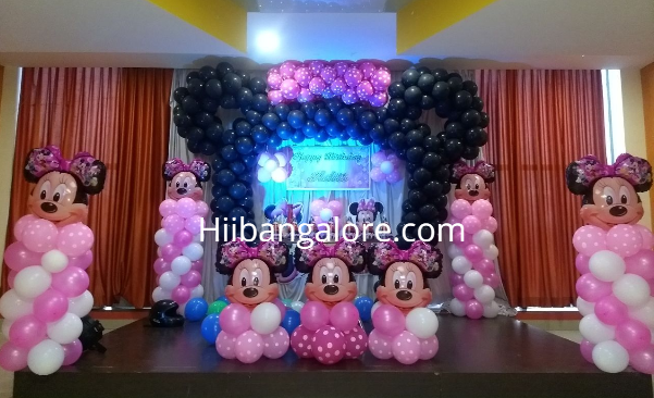 Minnie mouse theme balloon decorators Bangalore