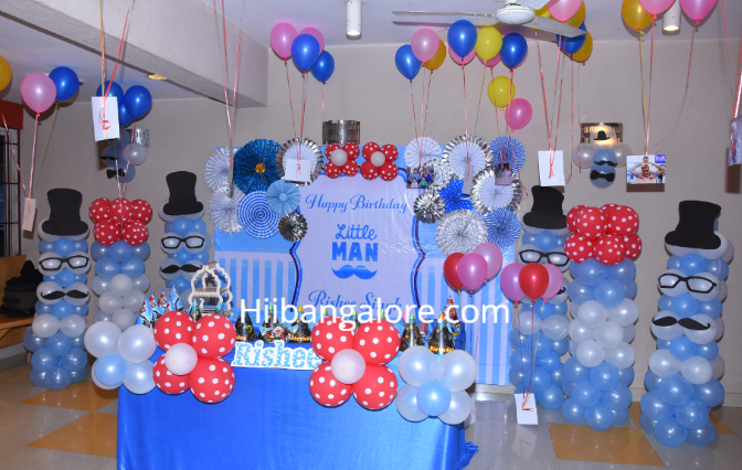 Little man theme customized balloon decorators Bangalore