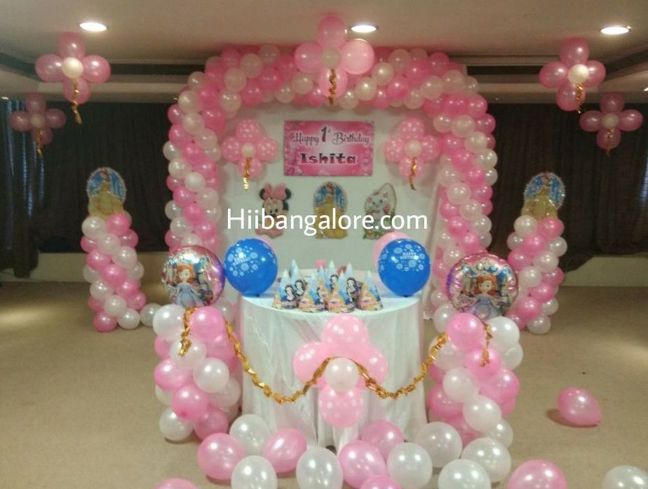 Sofia theme balloon decorators Bangalore