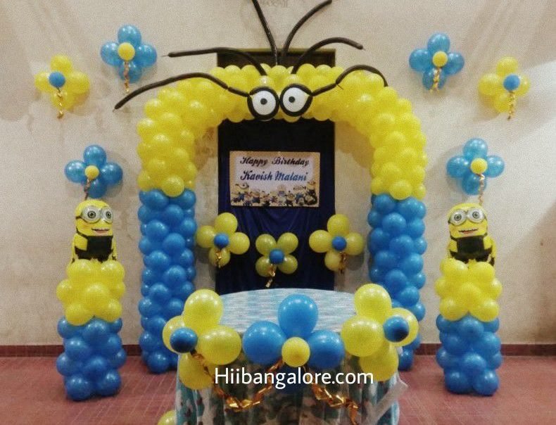 Minion arc balloon decorators Bangalore
