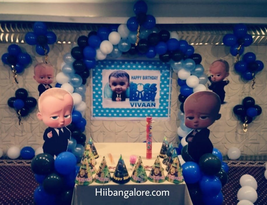 Boss baby theme balloon decorators Bangalore