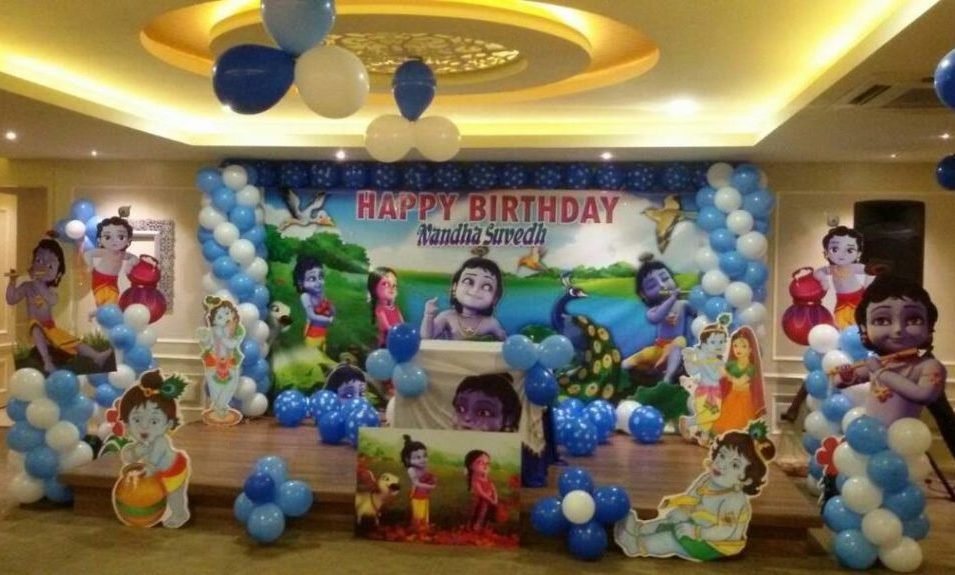 Krishna theme birthday decoration bangalore