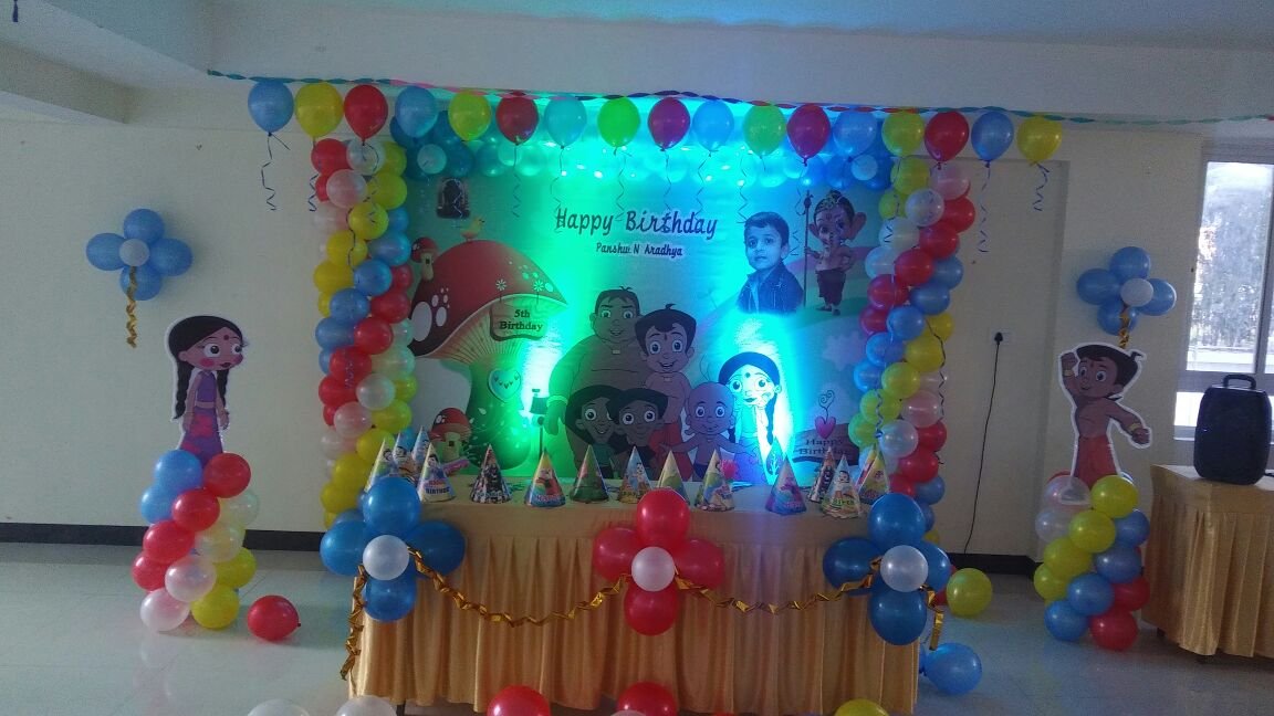 Chota bheem banner Birthday party balloon decorators Bangalore