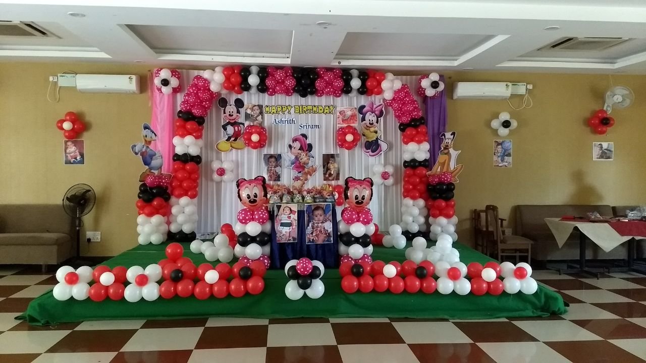 Mickey mouse theme birthday party balloon decorators Bangalore