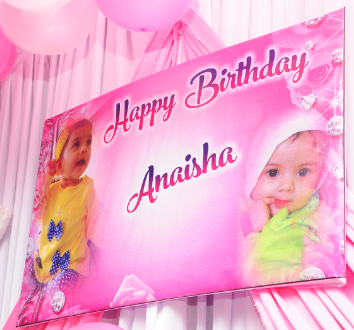 Name board for birthday party balloon decoration Bangalore