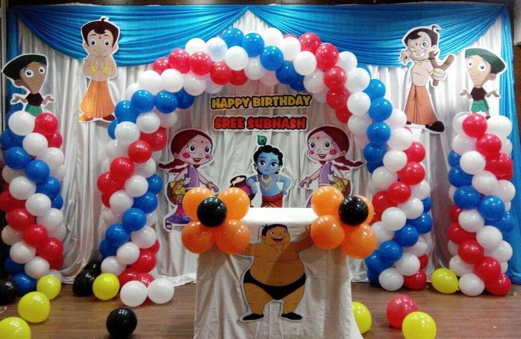 Chota bheem with little krishna balloon decorators Bangalore
