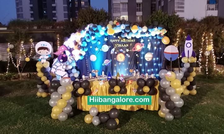 Space theme birthday party decorators Bangalore
