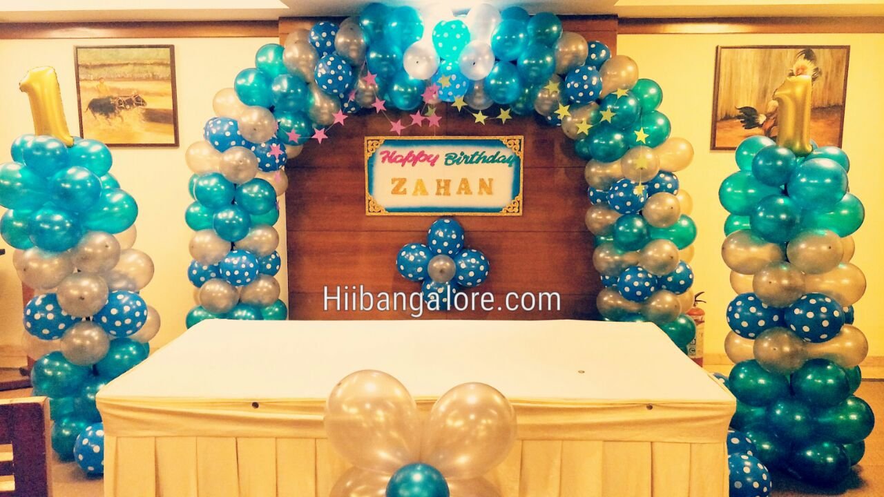 1st birthday party balloon decorators Bangalore