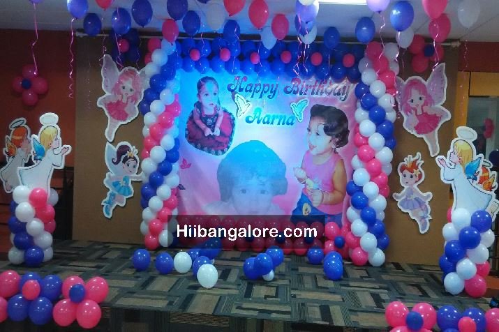 Fairy tales theme banner birthday party balloon decorators Bangalore