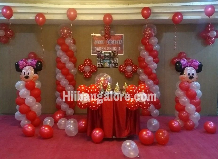Minnie mouse theme balloon decorators Bangalore