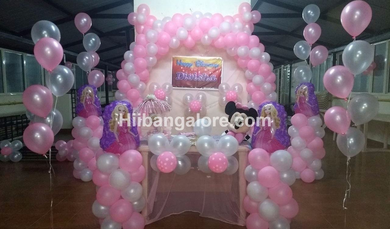 Barbie theme balloon decorators Bangalore