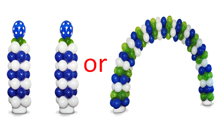 Balloon decoration pillars and arc