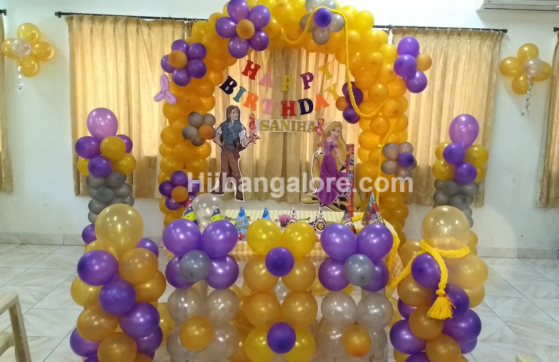 Princess theme simple balloon decorators Bangalore