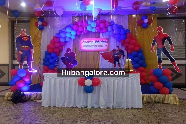 Spider man theme birthday balloon decorators Bangalore