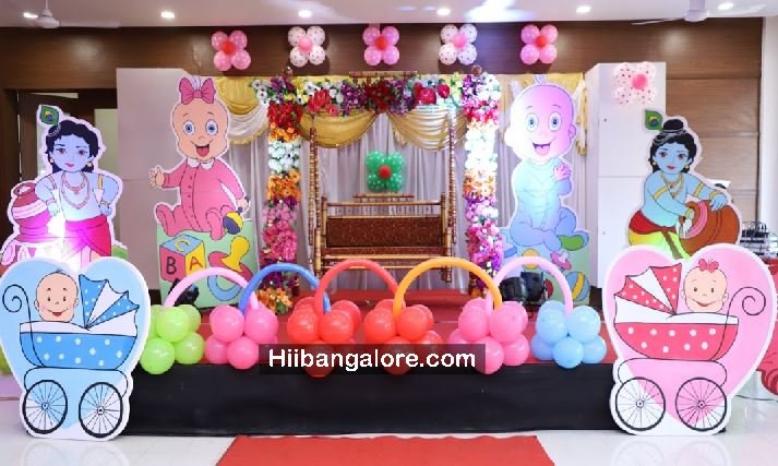 Krishna theme naming ceremony decorators bangalore