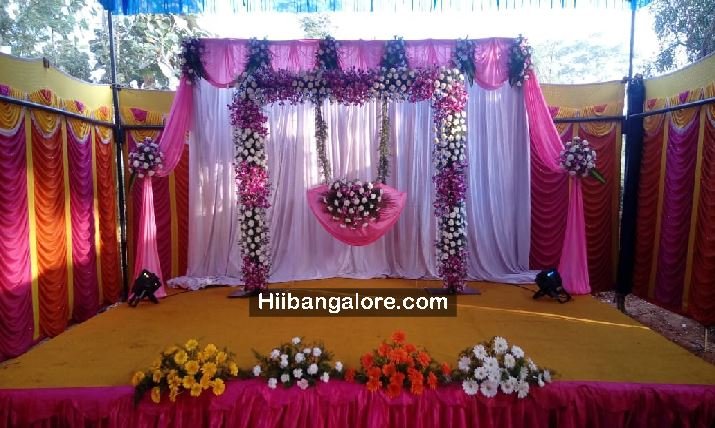 Outdoor cradle ceremony decoration Bnagalore