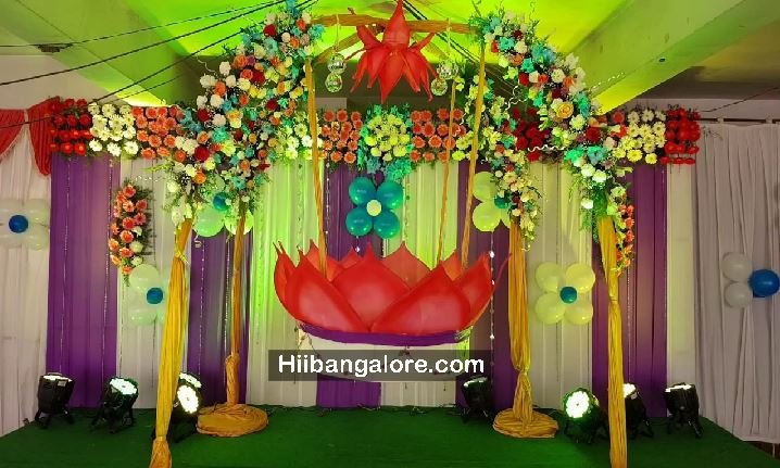 Lotus theme Naming ceremony decoration Bangalore