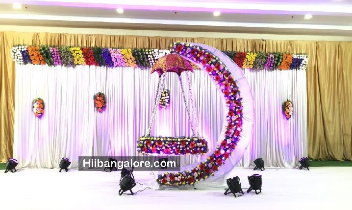 Half moon cradle ceremony decoration Bnagalore