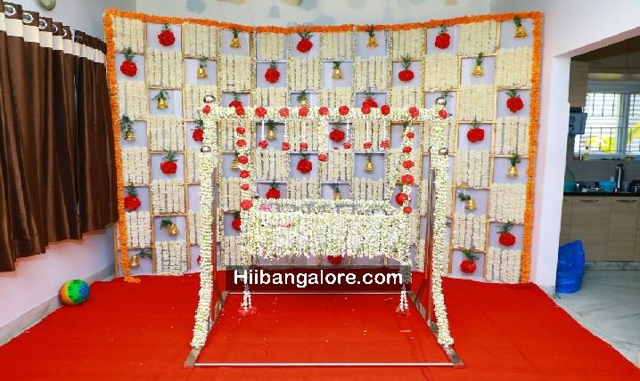 Cradle ceremony flower decoration