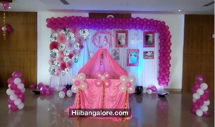Frames theme cradle ceremony decoration bnagaloe