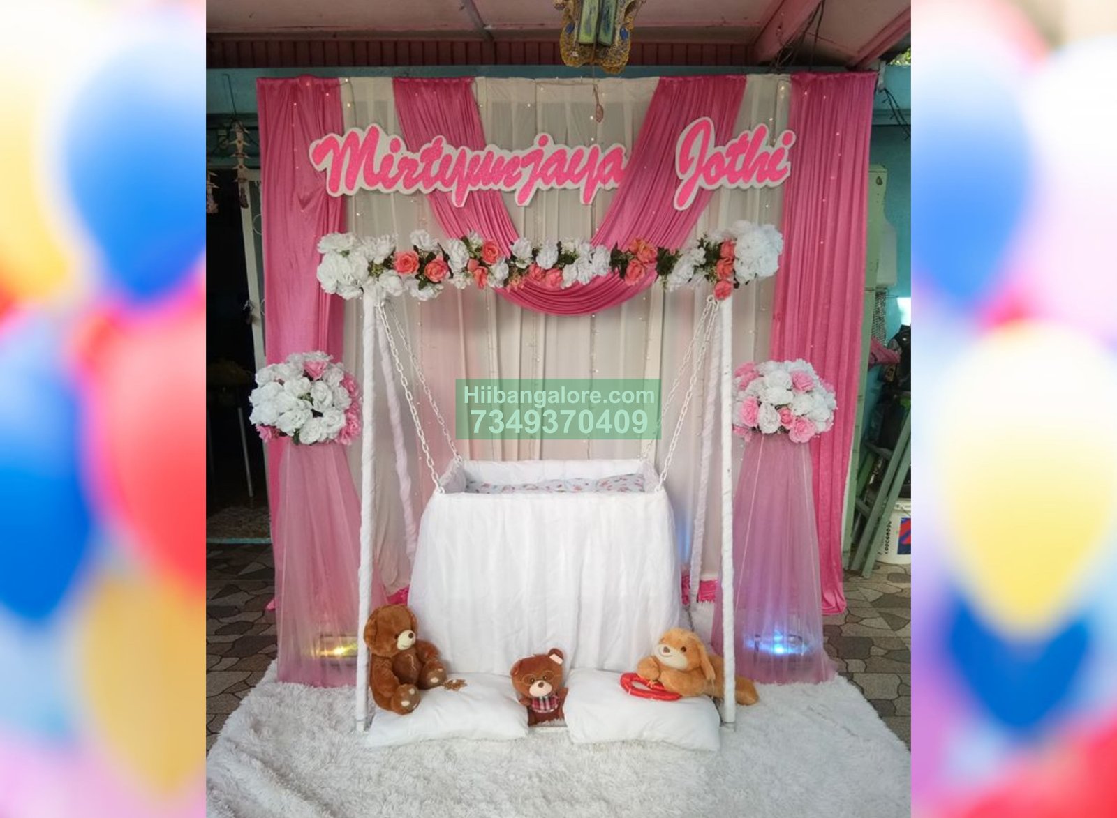 Basic naming ceremony decoration at home girl baby Bangalore