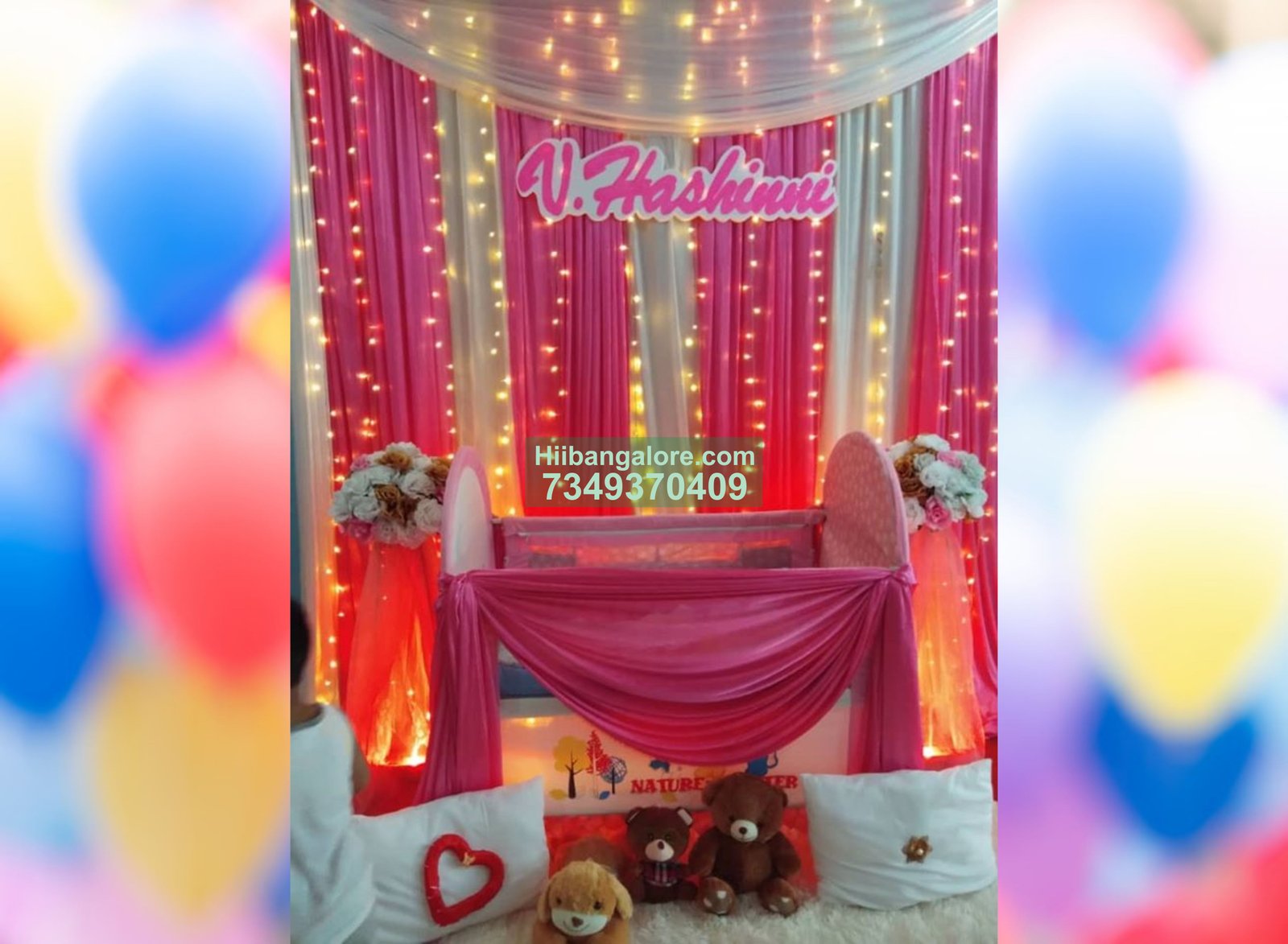 Simple home cradle ceremony decoration Bangalore