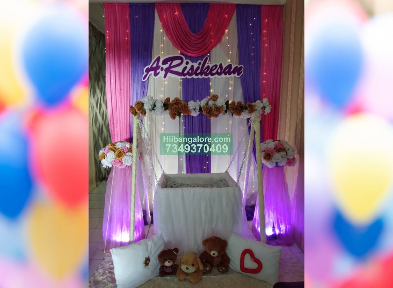 Simple house cradle ceremony decoration Bangalore