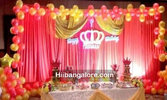 red color royal prince theme balloon decorations bangalore