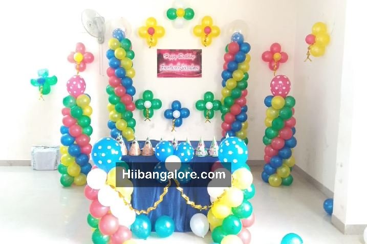 Colorful birthday balloon decorators Bangalore