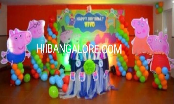 Peppa pig theme birthday party decoration Bangalore