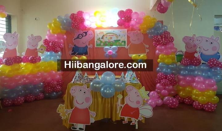 Peppa pig theme balloon decoration bangalore