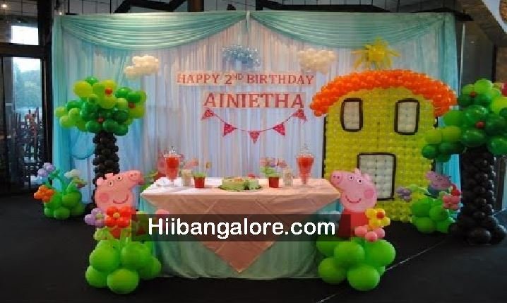 Peppa pig theme birthday party decoration bangalore
