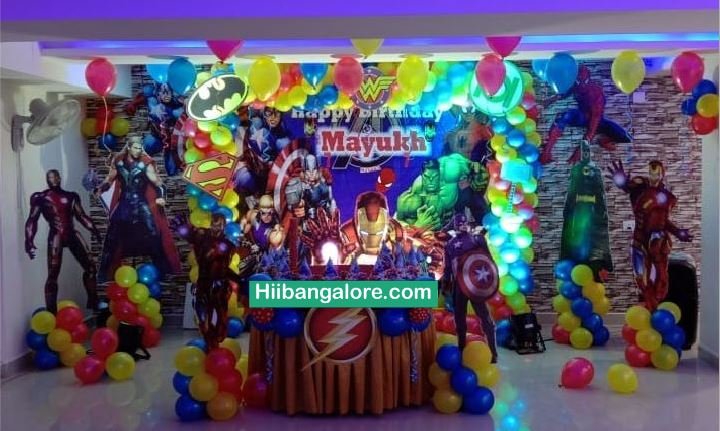 2d Avengers theme birthday party decorators Bangalore