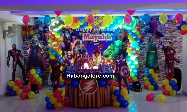 2d theme Birthday party balloon decorators in Bangalore