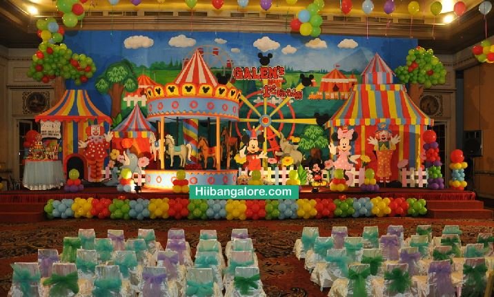 3D Carnival themed birthday party decorators Bangalore