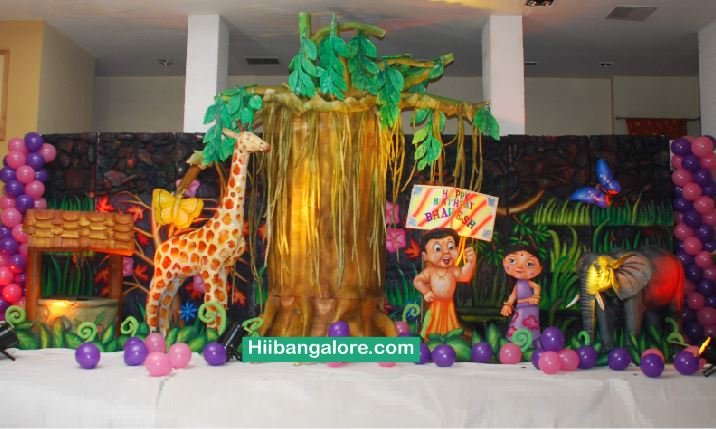 3D Chota bheem theme birthday party decorators Bangalore