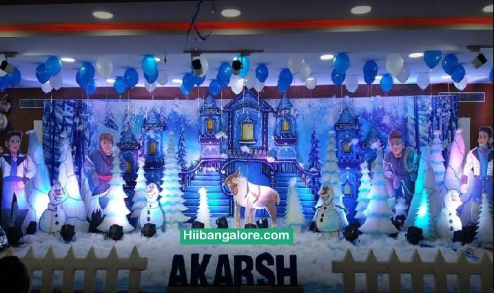 3D Frozen theme birthday party decorators Bangalore