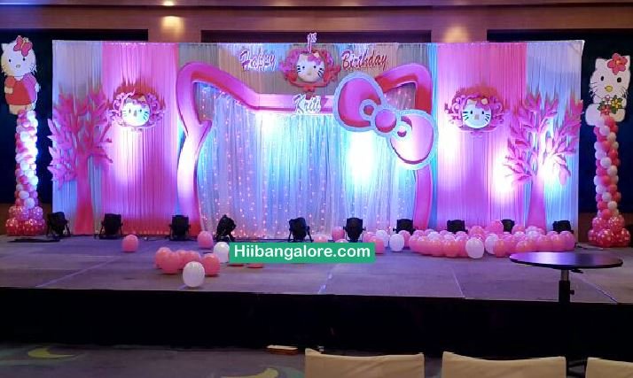 3D Hello kitty theme birthday party decorators Bangalore