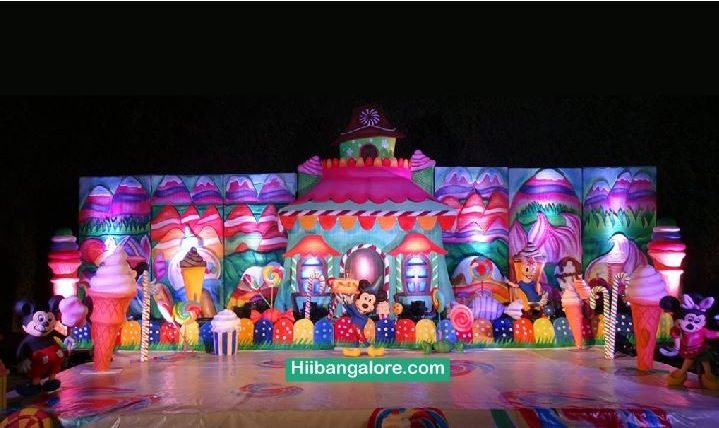 3D Mickey mouse theme birthday party decorators Bangalore