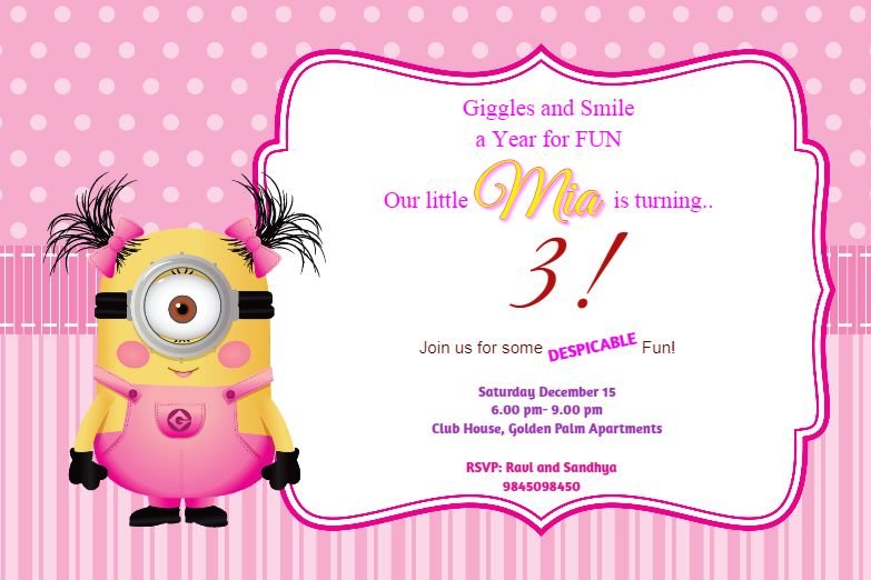 Birthday party invitation cost in Bangalore