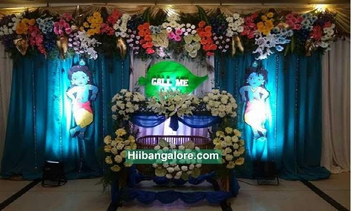 Little krishna theme flower decoration Bangalore