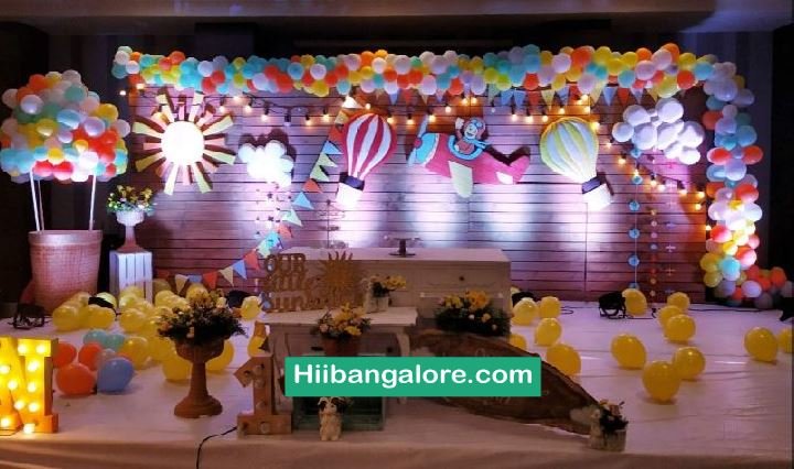 Parachute theme premium birthday party balloon decorators Bangalore