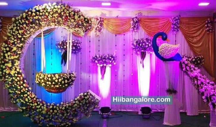Peacock theme naming ceremony decoration Bengaluru
