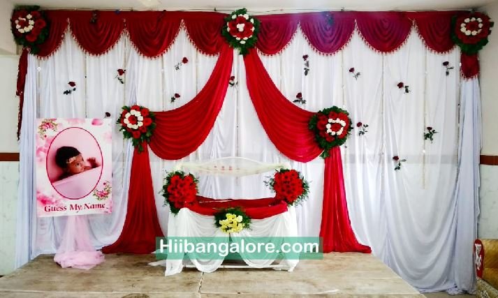 Rose flower decoration for naming ceremony Bangalore