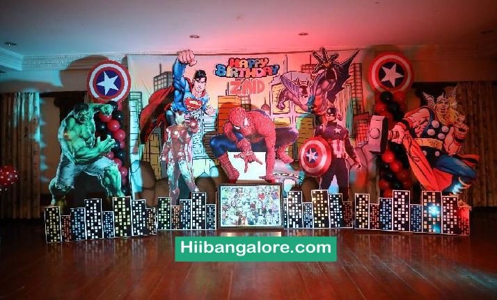 Superhero theme premium birthday party decorators Bangalore